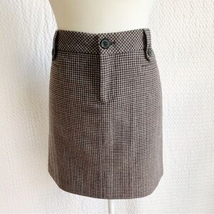 Eddie Bauer Women's Brown Plaid Wool Mini Skirt Academia Sz 6
